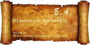Blaskovics Adelmár névjegykártya